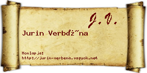 Jurin Verbéna névjegykártya